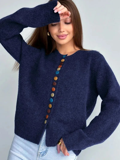 THE AMELISE | BUTTON-ACCENT CARDIGAN