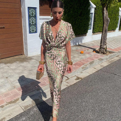 Roxane ~ Twisted V-neck maxi dress