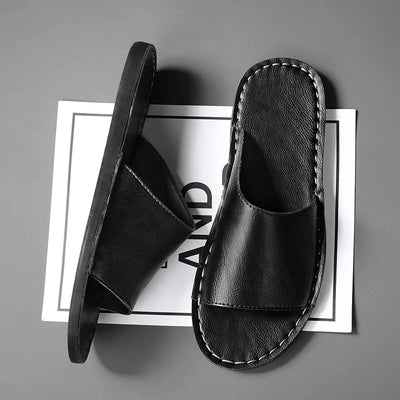 Paros Leather Slide Sandal
