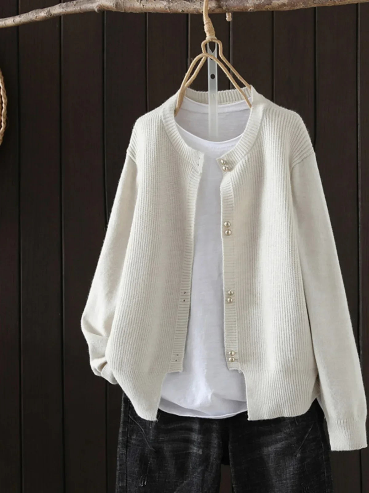 SYLVETTE | PEARL-BUTTON CARDIGAN