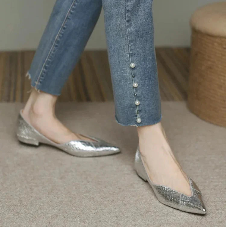 Milara - Pointed Leather Flats