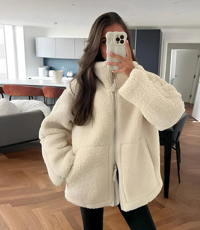 Sarah - Teddy Coat with Zipper