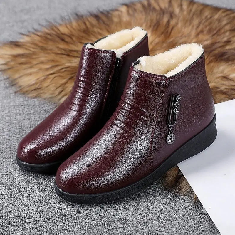 "Gia" Fur Lined Leather Boots