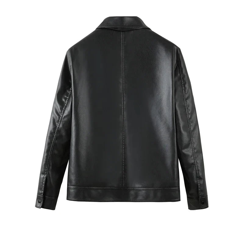 "Vittorio Rossi" Minimalist Leather Jacket