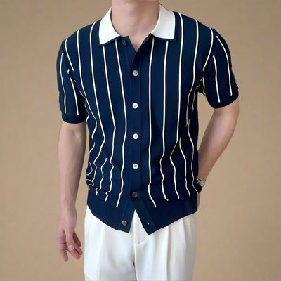 Matteo Striped Knit Polo