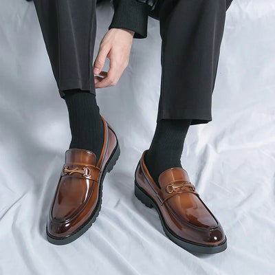Lucio Morandi Classic Monk Strap Leather Loafers