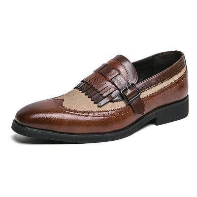 Enzo Caravelli Kiltie Monk Strap Shoes