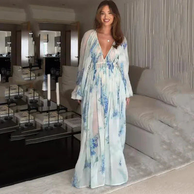 Nora | Blue Ocean Maxi Dress