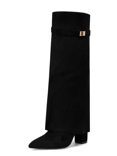 Mia | Women’s Leather Thigh-High Boots with Buckle