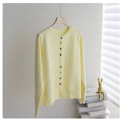 THE CLARISSE | COLOR-BUTTON CARDIGAN