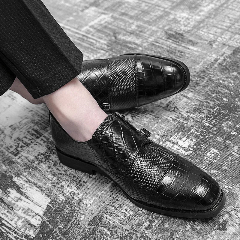 Baptiste Lamour Double Buckle Monk Strap Leather Shoes