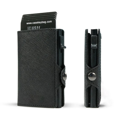 Men’s Slim RFID Leather Wallet – Pop-Up Card Holder with Coin Purse