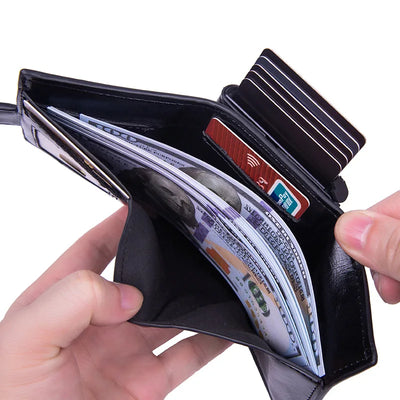 Vinthentic RFID Pop-Up Leather Slim Wallet for Men