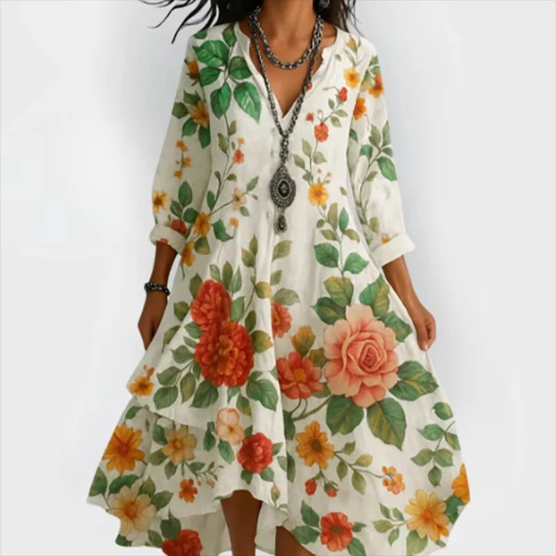 Shanae™ | Elegant Floral Midi Dress