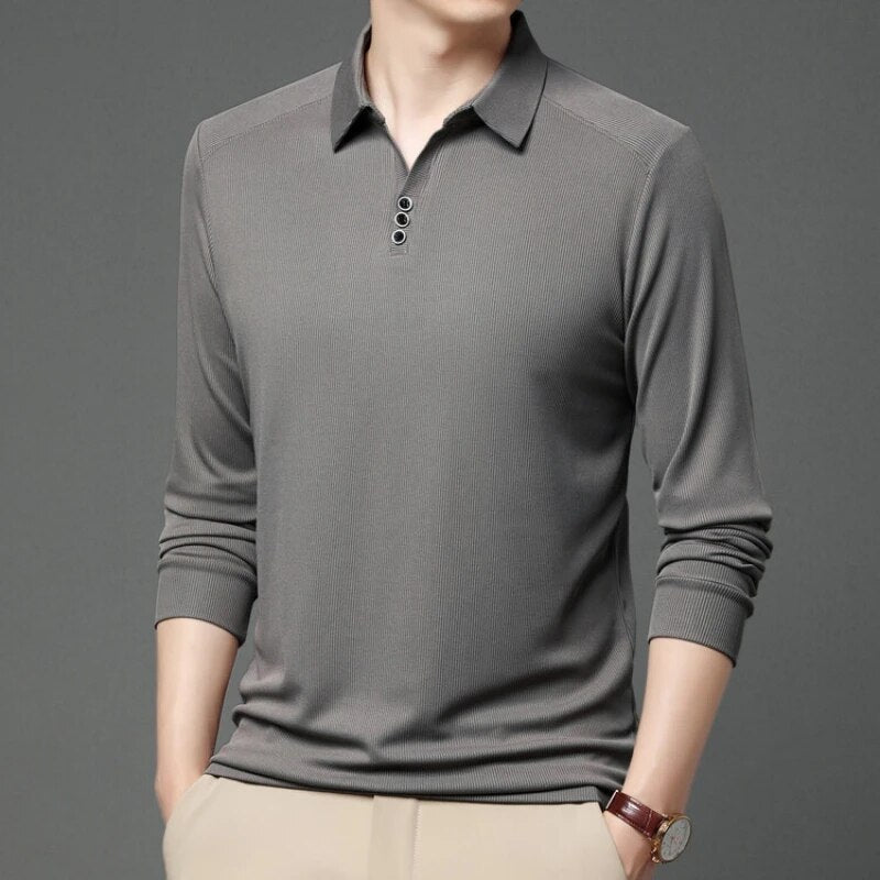 Edward Premium Long Sleeve Waffle Polo