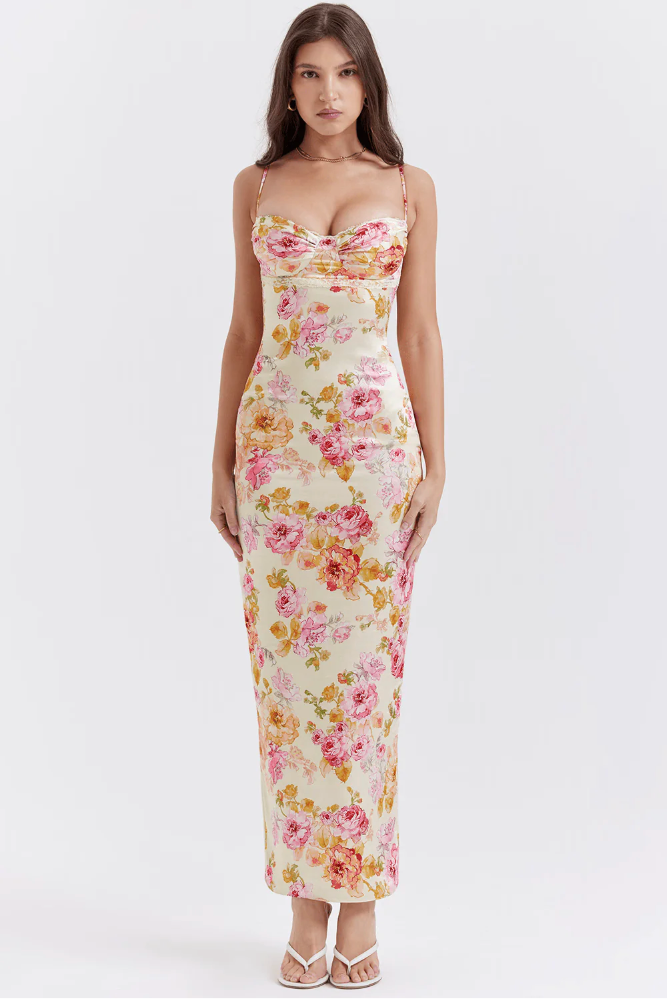 Selene | Charming Spaghetti Strap Floral Dress