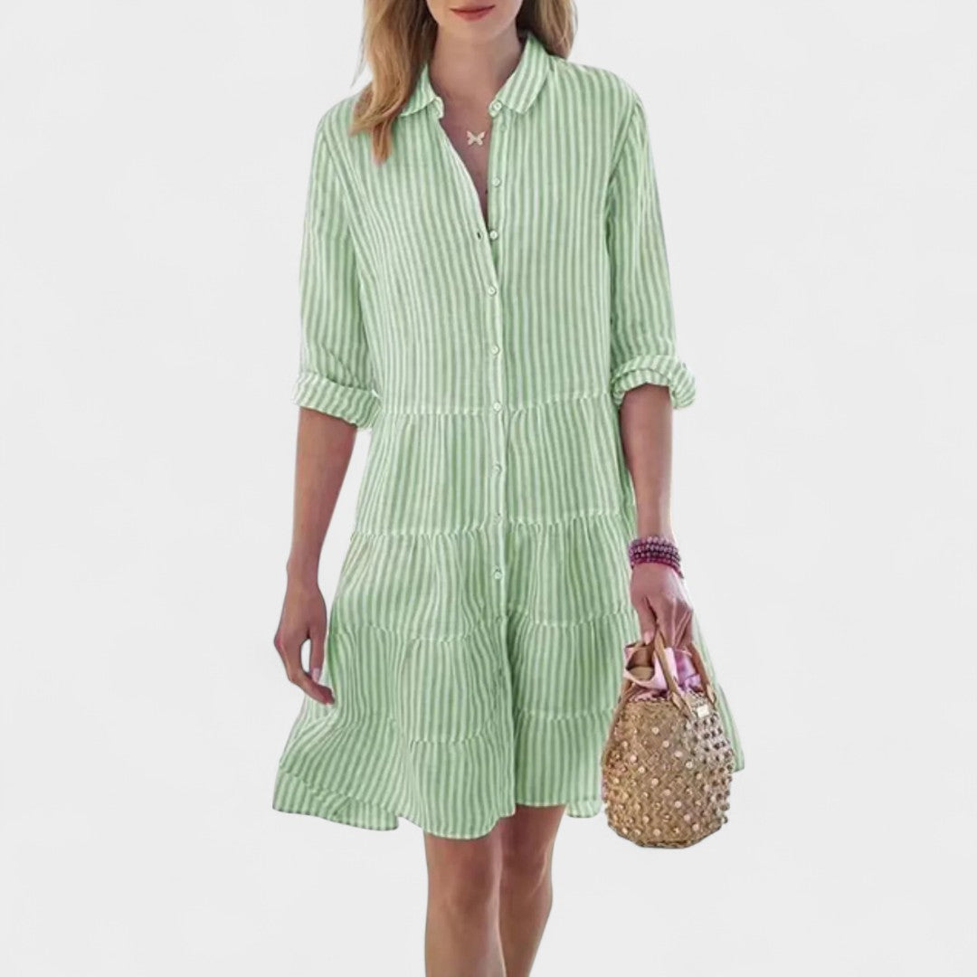 CAROLINE | EASY BUTTON TIERED DRESS