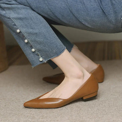 Milara - Pointed Leather Flats