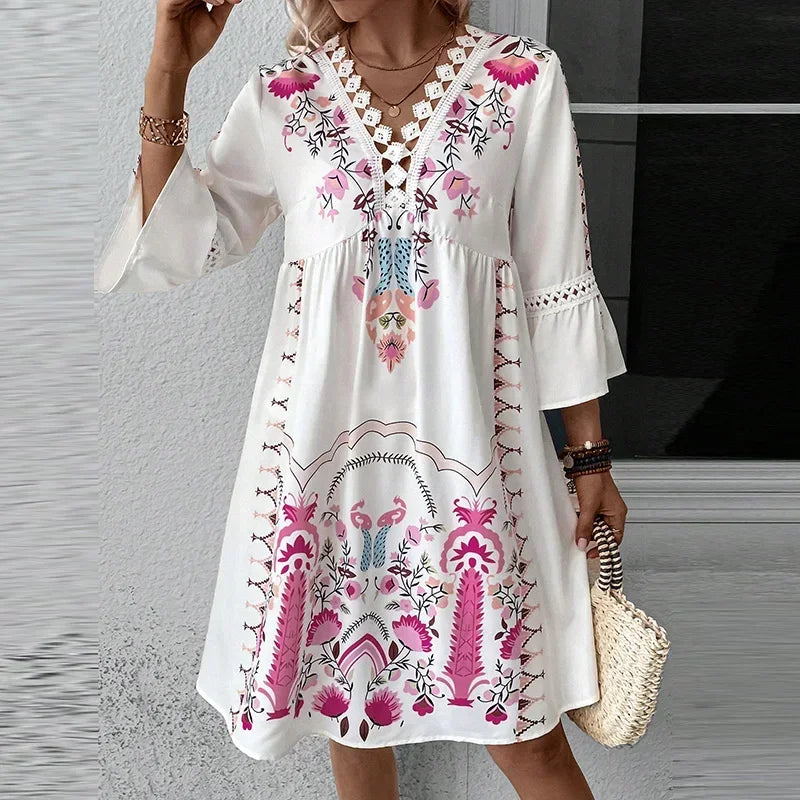 Kissia ~ Artistic Boho Print Dress