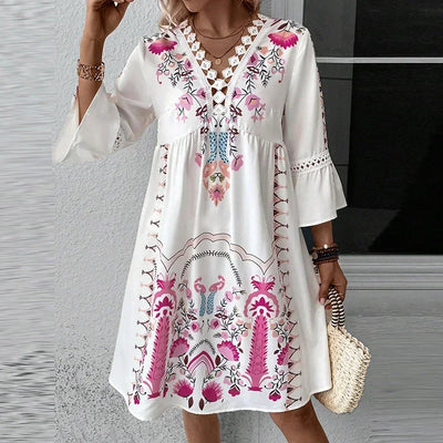 Kissia ~ Artistic Boho Print Dress