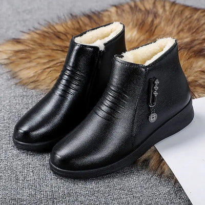 "Gia" Fur Lined Leather Boots