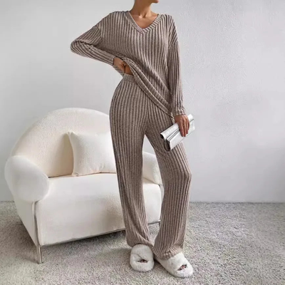 Avencea - 2-Piece Lounge Set - Ribbed Pattern
