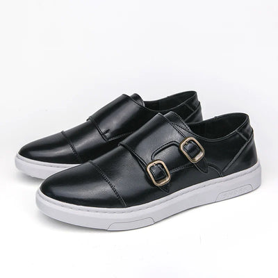 Jules Verneuil Double Buckle Leather Loafers