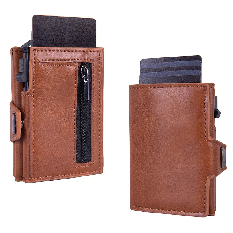 Vinthentic RFID Pop-Up Leather Slim Wallet for Men