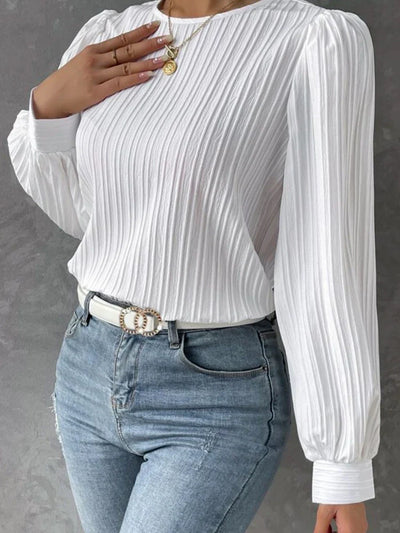 NORTHLINE STUDIO | TEXTURED LONG SLEEVE BLOUSE