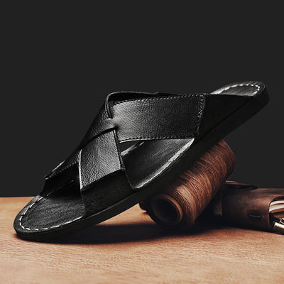 Naxos Leather Slide Sandal