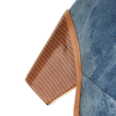 Sadie Knee High Denim Boots