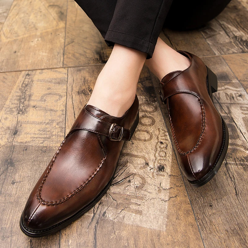 Damien Bellorini Classic Buckle Monk Strap Loafers