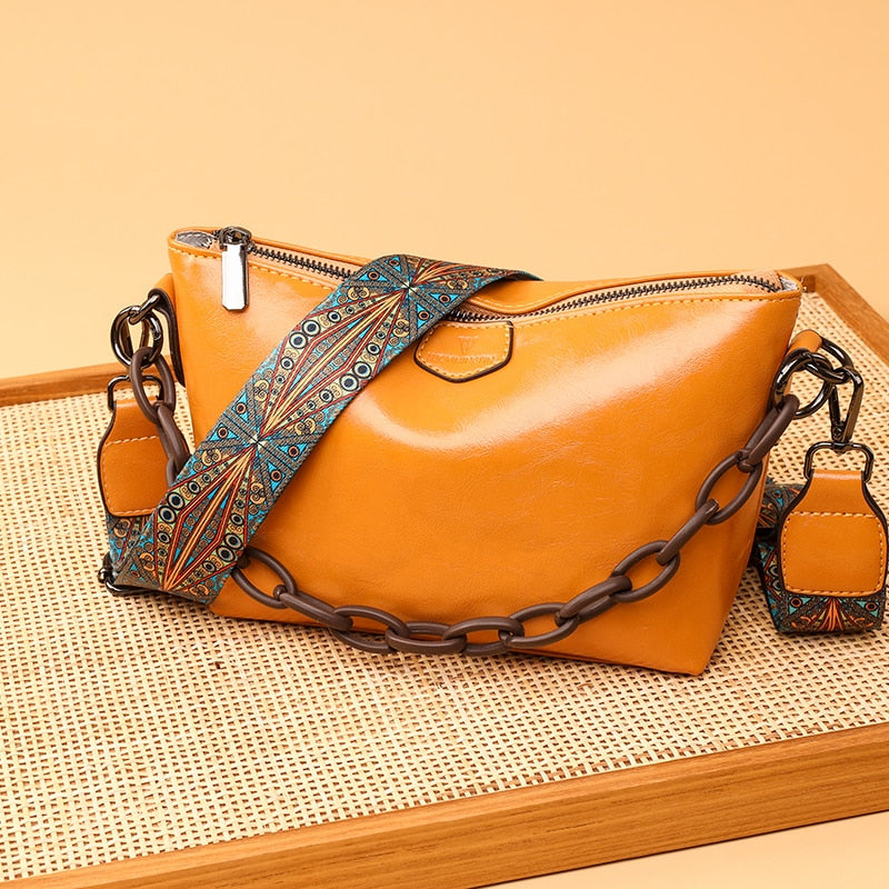 Vintage Leather Cross Body Bag