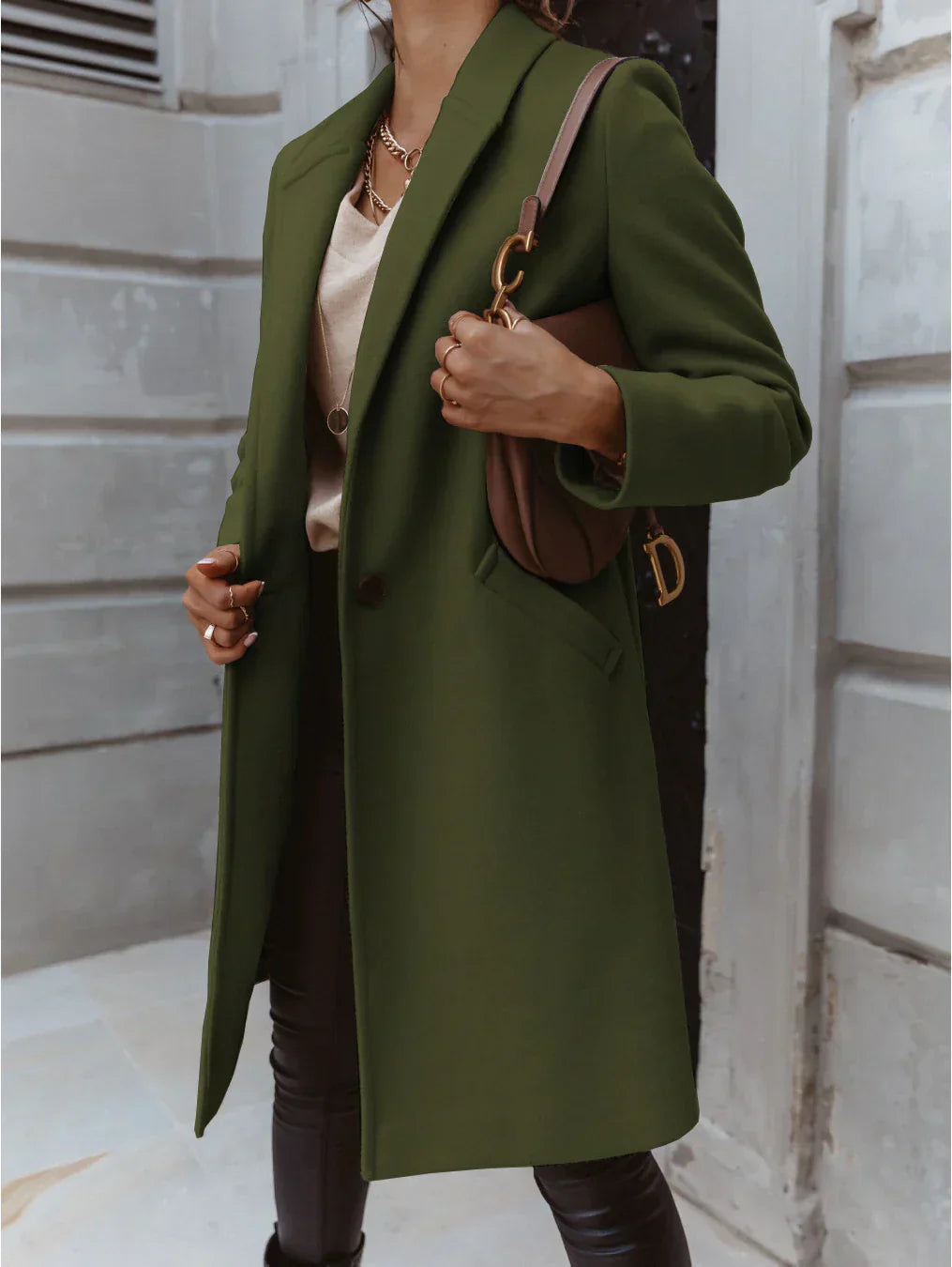 Alexis | Women’s Trendy Double-Breasted Long Coat