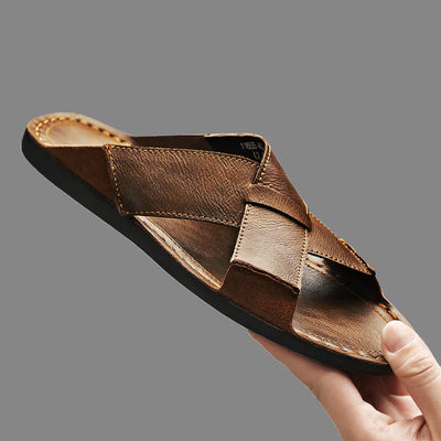 Naxos Leather Slide Sandal