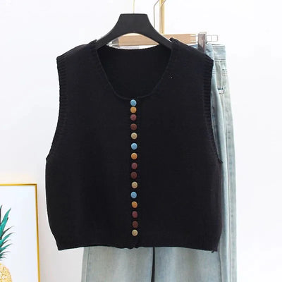 THE ORIELLE | COLOR-BUTTON KNIT VEST