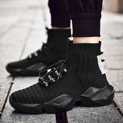 StreetFlow Lace-Up Knit Sneakers
