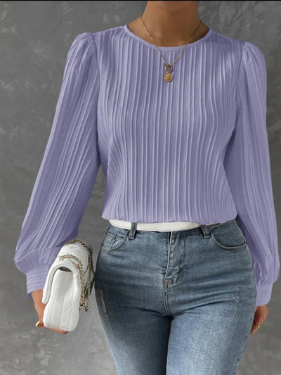 NORTHLINE STUDIO | TEXTURED LONG SLEEVE BLOUSE