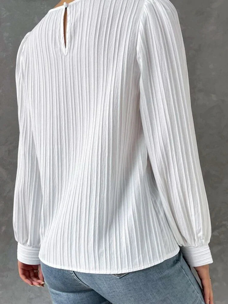 NORTHLINE STUDIO | TEXTURED LONG SLEEVE BLOUSE