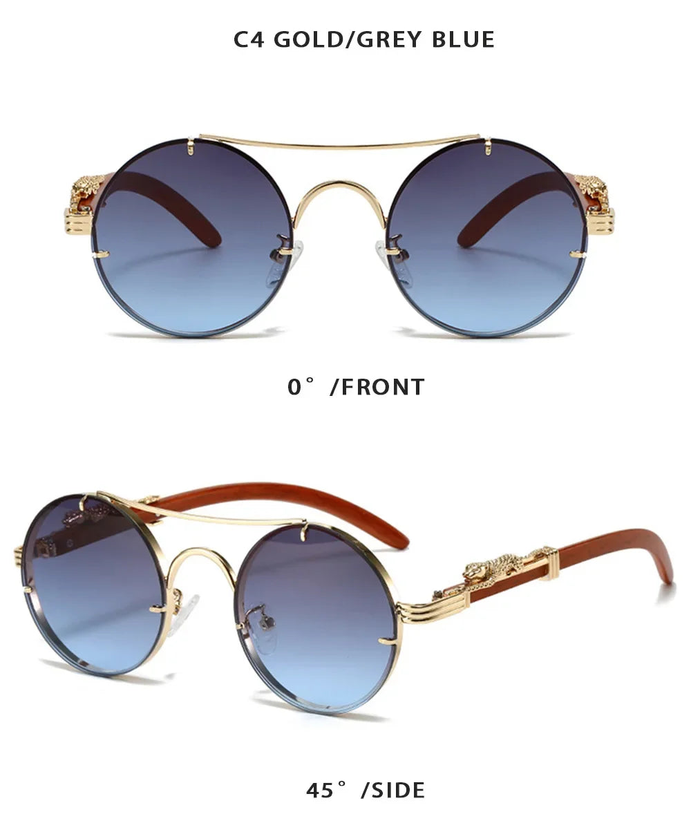 Nerio Tavolaro Vintage Round Baroque Sunglasses