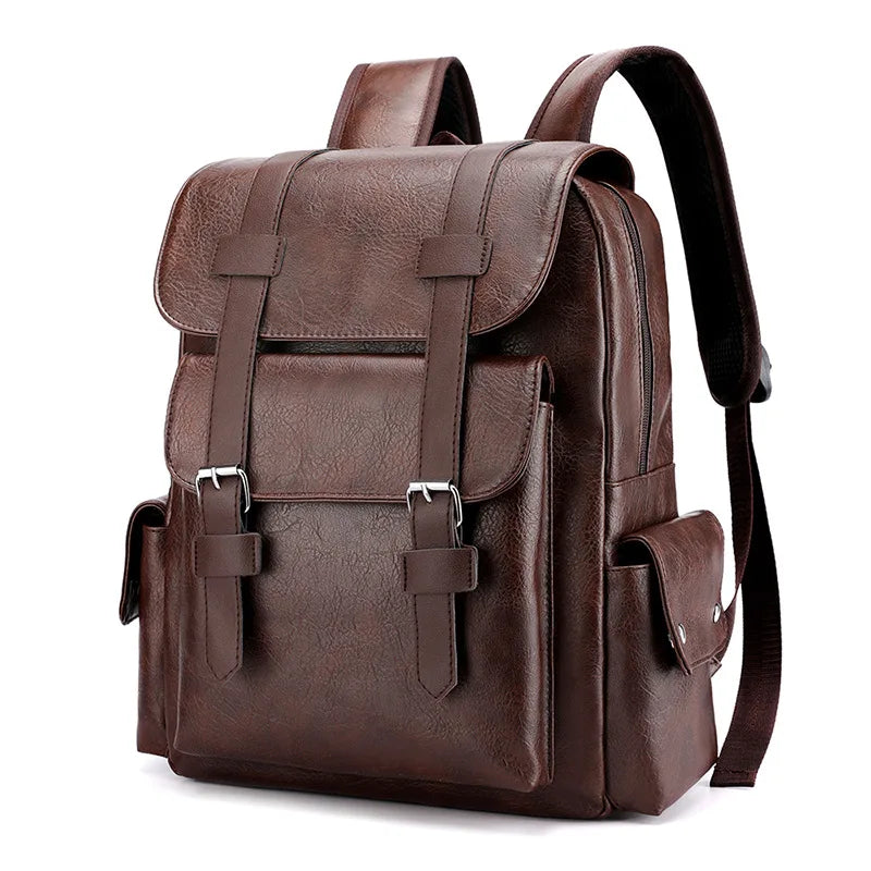 Vinthentic Retro Style Men’s Leather Backpack