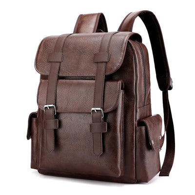 Vinthentic Retro Style Men’s Leather Backpack