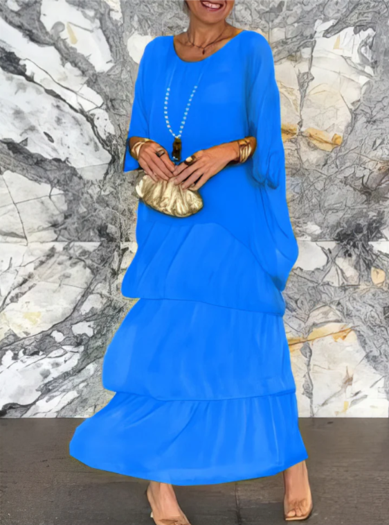 Leona™ | Loose Crew Neck Maxi Dress