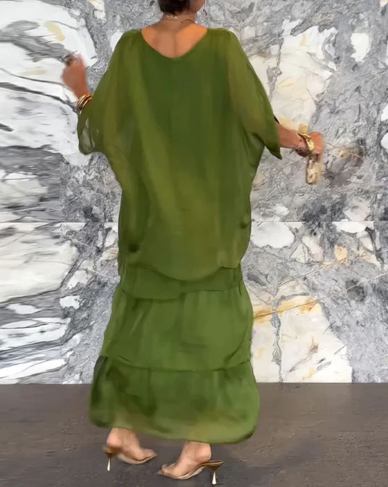 Leona™ | Loose Crew Neck Maxi Dress