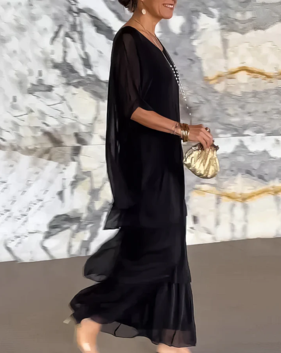 Leona™ | Loose Crew Neck Maxi Dress