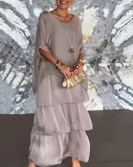 Leona™ | Loose Crew Neck Maxi Dress