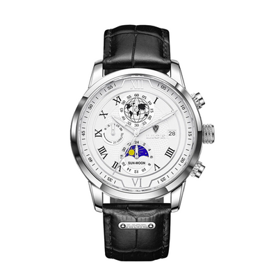 Liam | Celestial World-Time Leather Watch