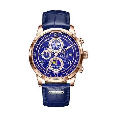 Liam | Celestial World-Time Leather Watch