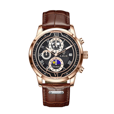 Liam | Celestial World-Time Leather Watch