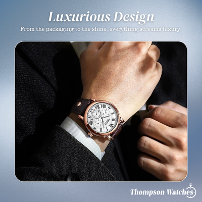 Lucas | Timed Precision Leather Chronograph Watch